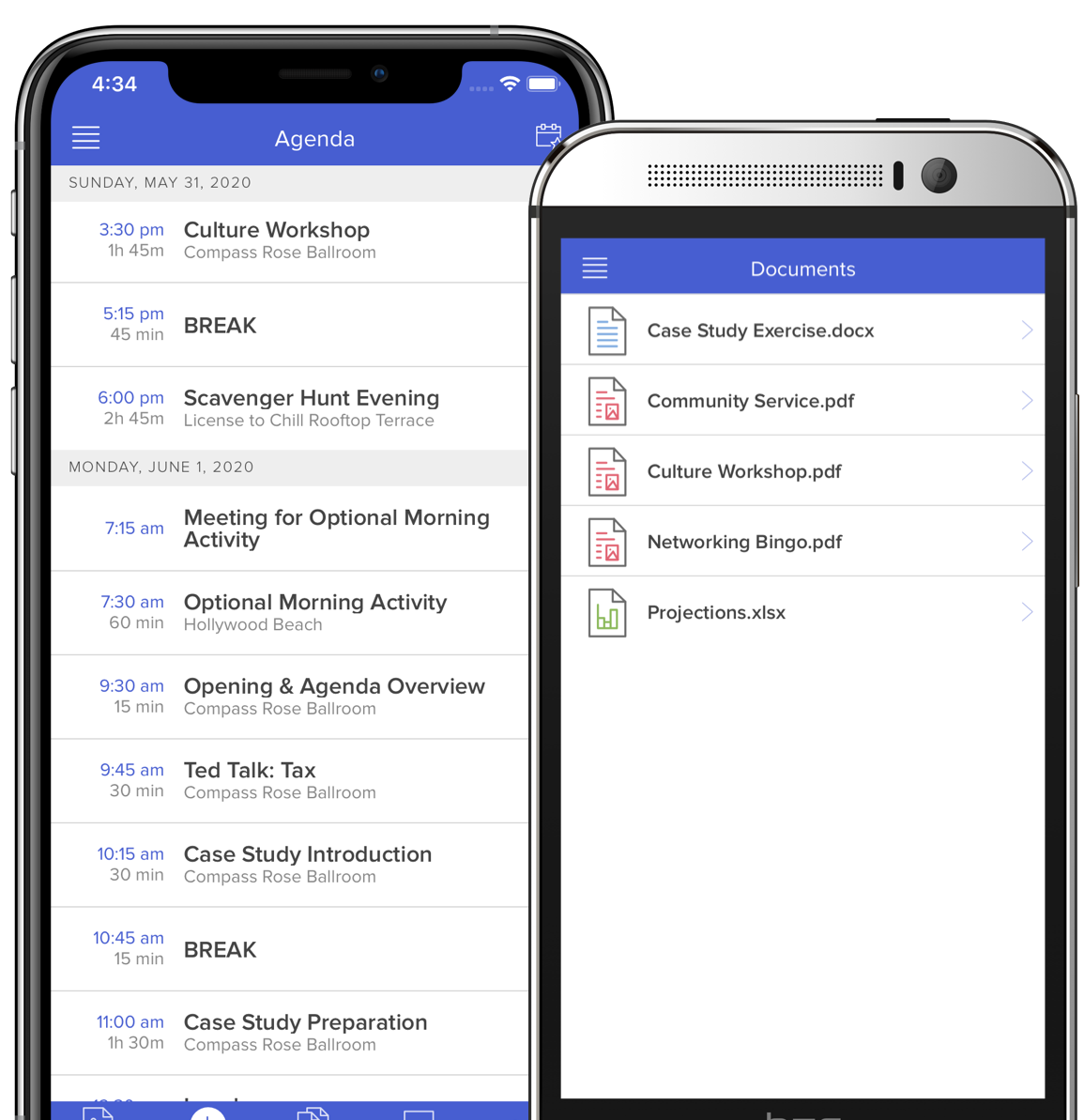 Share the schedule, agenda and documents in the mobile app with the attendees of your conference, event or training